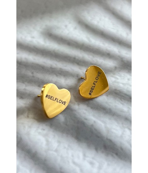 Brincos gold self love