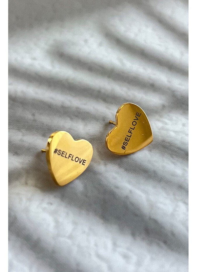 Brincos gold self love