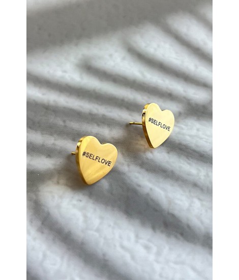 Brincos gold self love 2