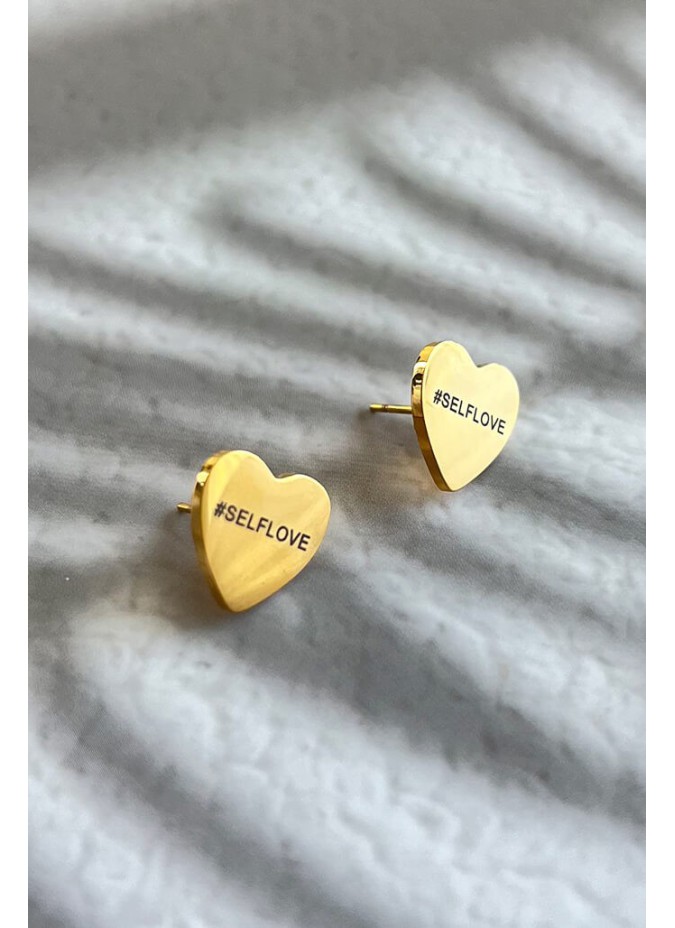Brincos gold self love